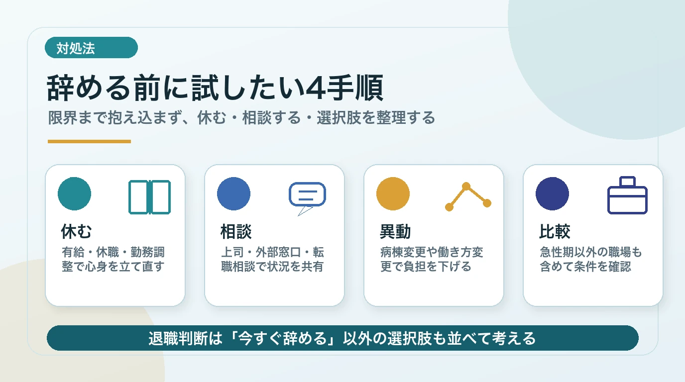 急性期に疲れた看護師が辞める前に試したい対処法