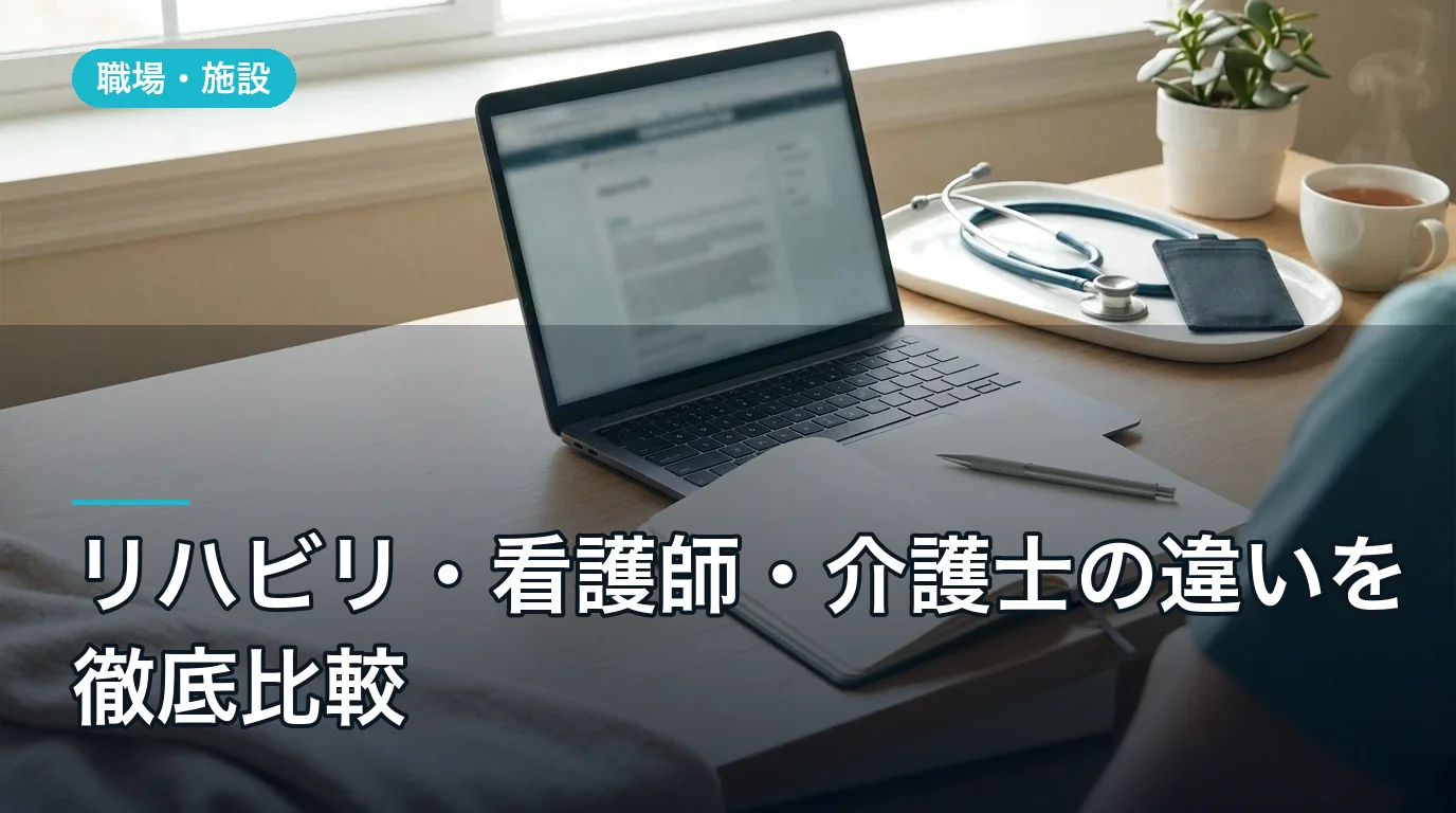 リハビリ・看護師・介護士の違いを徹底比較|選び方も解説